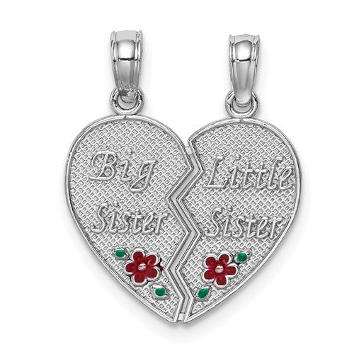 14k-white-gold-enamel-big-little-sister-break-apart-heart-charm-SolomonJeweler-Wichita-KS-CustomJewelry