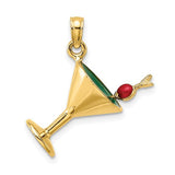 14k-3-d-green-enamel-martini-w-cherry-charm-SolomonJeweler-Wichita-KS-CustomJewelry