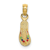 14k-3d-w-multi-color-enamel-single-flip-flop-charm-SolomonJeweler-Wichita-KS-CustomJewelry