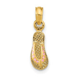 14k-3d-w-pink-enamel-single-flip-flop-charm-SolomonJeweler-Wichita-KS-CustomJewelry