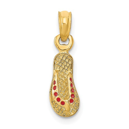 14k-3d-w-red-enamel-single-flip-flop-charm-SolomonJeweler-Wichita-KS-CustomJewelry