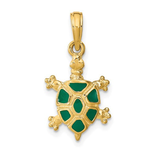 14k-with-green-enamel-land-turtle-charm-SolomonJeweler-Wichita-KS-CustomJewelry