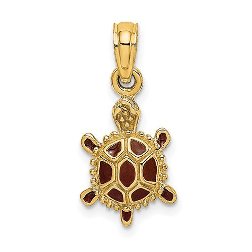 14k-3d-brown-enamel-tortoise-charm-SolomonJeweler-Wichita-KS-CustomJewelry