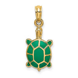 14k-green-enamel-tortoise-charm-SolomonJeweler-Wichita-KS-CustomJewelry
