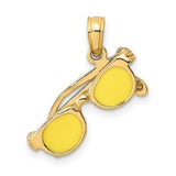 14k-3d-yellow-enameled-sunglasses-moveable-charm-SolomonJeweler-Wichita-KS-CustomJewelry