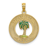 14k-florida-enamel-palm-tree-circle-charm-SolomonJeweler-Wichita-KS-CustomJewelry