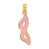 14k-3-d-and-beveled-w-pink-enamel-masquerade-mask-pendant-SolomonJeweler-Wichita-KS-CustomJewelry