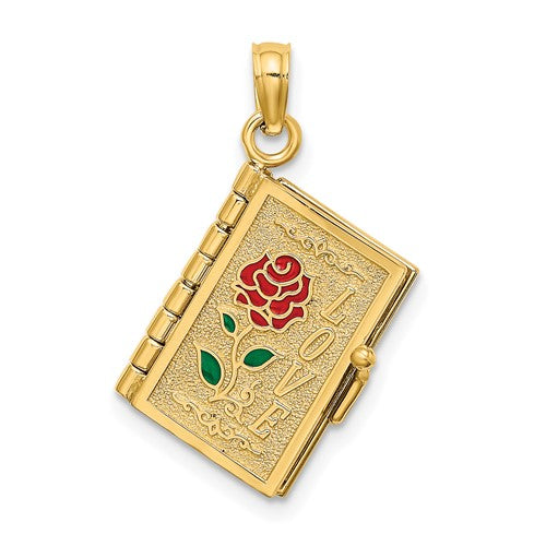 14k-enameled-3d-moveable-love-flower-book-pendant-SolomonJeweler-Wichita-KS-CustomJewelry