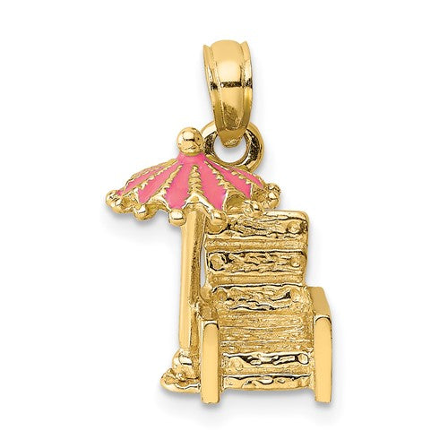 14k-3-d-pink-enamel-beach-chair-and-umbrella-charm-SolomonJeweler-Wichita-KS-CustomJewelry