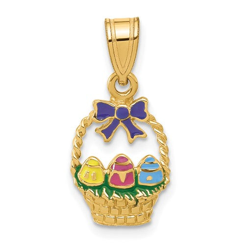 14k-enameled-easter-basket-w-bow-and-eggs-charm-SolomonJeweler-Wichita-KS-CustomJewelry