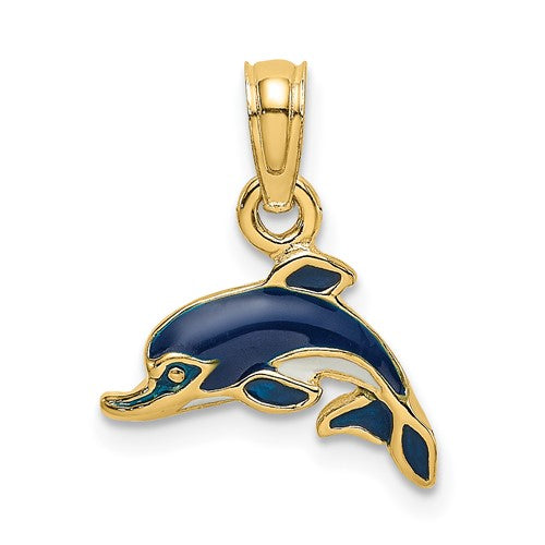 14k-blue-enamel-dolphin-charm-SolomonJeweler-Wichita-KS-CustomJewelry