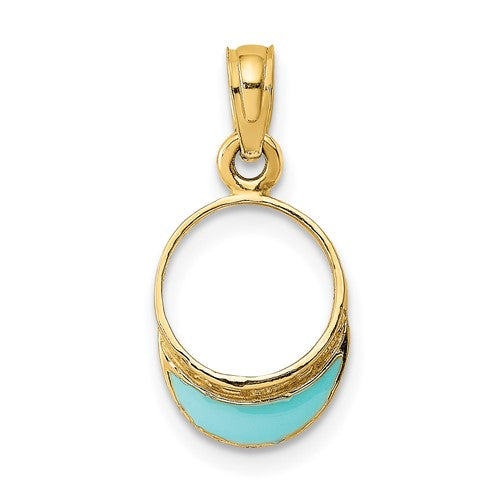 14k-aqua-enameled-beach-sun-visor-charm-SolomonJeweler-Wichita-KS-CustomJewelry