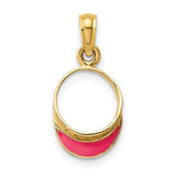 14k-fuschia-enameled-beach-sun-visor-charm-SolomonJeweler-Wichita-KS-CustomJewelry