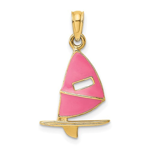 14k-pink-enameled-windsail-surf-board-charm-SolomonJeweler-Wichita-KS-CustomJewelry