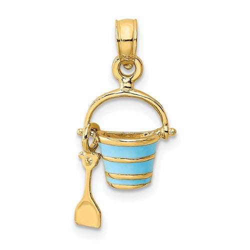 14k-2-d-aqua-enameled-beach-bucket-w-moveable-shovel-charm-SolomonJeweler-Wichita-KS-CustomJewelry