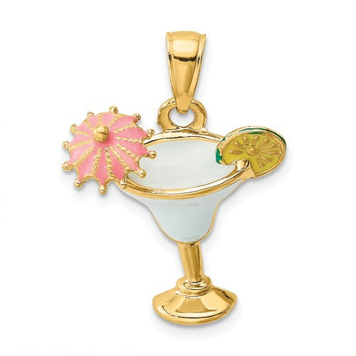 14k-enameled-margarita-drink-w-umbrella-and-lime-charm-SolomonJeweler-Wichita-KS-CustomJewelry