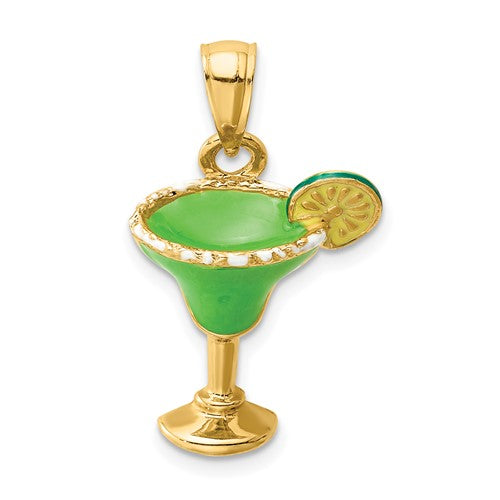 14k-2-d-green-enameled-salted-margarita-drink-w-lime-charm-SolomonJeweler-Wichita-KS-CustomJewelry