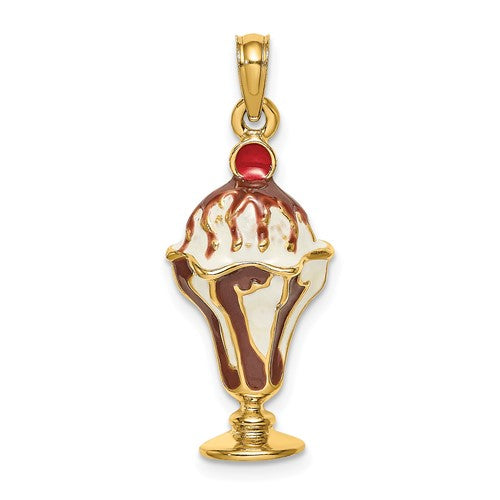 14k-chocolate-ice-cream-sundae-w-cherry-top-charm-SolomonJeweler-Wichita-KS-CustomJewelry
