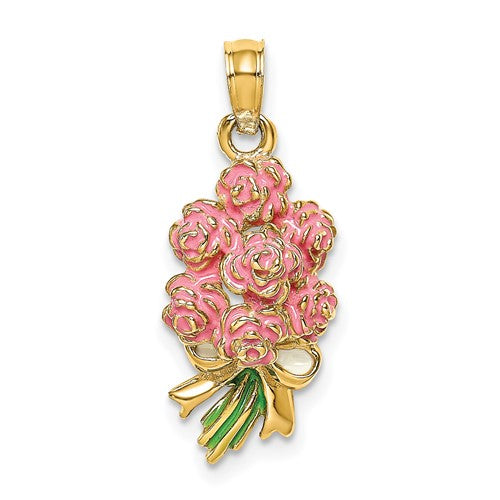 14k-enameled-bouquet-of-pink-roses-SolomonJeweler-Wichita-KS-CustomJewelry