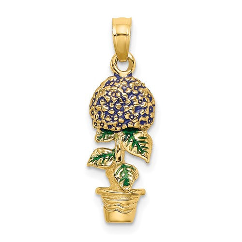 14k-3-d-enameled-lavender-hydrangea-flowers-in-pot-charm-SolomonJeweler-Wichita-KS-CustomJewelry