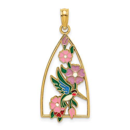 14k-w-enamel-hummingbird-and-flowers-charm-SolomonJeweler-Wichita-KS-CustomJewelry