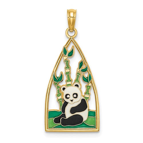 14k-enamel-panda-bear-and-bamboo-charm-SolomonJeweler-Wichita-KS-CustomJewelry