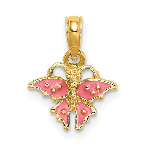 14k-enamel-mini-pink-butterfly-charm-SolomonJeweler-Wichita-KS-CustomJewelry