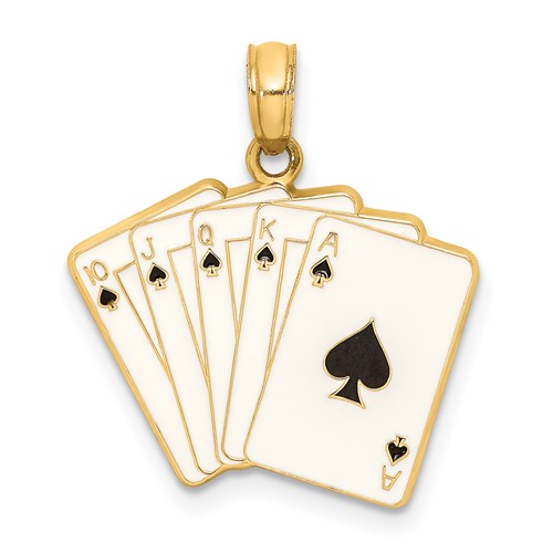 14k-enamel-playing-cards-royal-flush-charm-SolomonJeweler-Wichita-KS-CustomJewelry