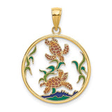 14k-enamel-sea-turtles-in-circle-charm-SolomonJeweler-Wichita-KS-CustomJewelry
