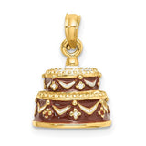 14k-3-d-enameled-happy-birthday-cake-w-brown-frosting-charm-SolomonJeweler-Wichita-KS-CustomJewelry