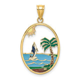 14k-enamel-dolphin-jumping-in-beach-scene-charm-SolomonJeweler-Wichita-KS-CustomJewelry