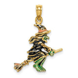 14k-3-d-enameled-witch-flying-on-broom-charm-SolomonJeweler-Wichita-KS-CustomJewelry