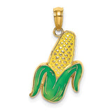 14k-w-enamel-corn-with-peeled-husk-charm-SolomonJeweler-Wichita-KS-CustomJewelry