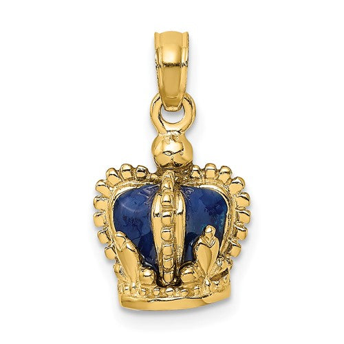 14k-3-d-w-blue-enamel-inside-crown-charm-SolomonJeweler-Wichita-KS-CustomJewelry