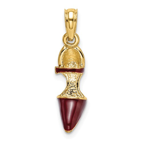 14k-3-d-maroon-enamel-closed-toe-high-heel-charm-SolomonJeweler-Wichita-KS-CustomJewelry