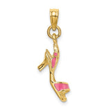 14k-3-d-pink-enamel-open-toe-high-heel-charm-SolomonJeweler-Wichita-KS-CustomJewelry