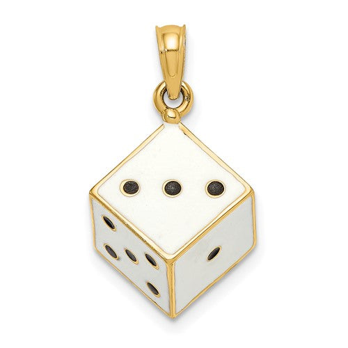 14k-3-d-enamel-dice-charm-SolomonJeweler-Wichita-KS-CustomJewelry