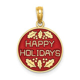 14k-w-enamel-happy-holidays-w-holly-on-round-disc-charm-SolomonJeweler-Wichita-KS-CustomJewelry
