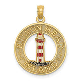 14k-hilton-head-enamel-lighthouse-circle-charm-SolomonJeweler-Wichita-KS-CustomJewelry