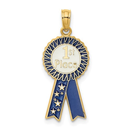 14k-enamel-1st-place-ribbon-charm-SolomonJeweler-Wichita-KS-CustomJewelry