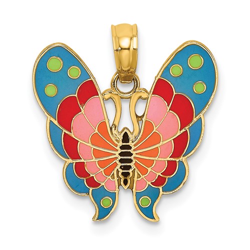 14k-w-multi-color-enamel-butterfly-charm-SolomonJeweler-Wichita-KS-CustomJewelry