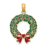 14k-enamel-christmas-wreath-charm-SolomonJeweler-Wichita-KS-CustomJewelry
