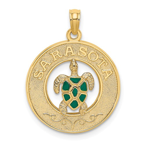 14k-w-enamel-turtle-sarasota-circle-charm-SolomonJeweler-Wichita-KS-CustomJewelry