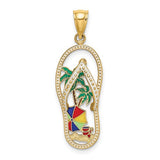 14k-enamel-palm-tree-beach-scene-flip-flop-charm-SolomonJeweler-Wichita-KS-CustomJewelry