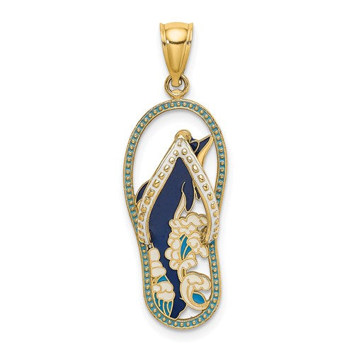 14k-enamel-dolphin-flip-flop-charm-SolomonJeweler-Wichita-KS-CustomJewelry