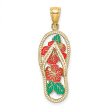 14k-enamel-red-hibiscus-flower-flip-flop-charm-SolomonJeweler-Wichita-KS-CustomJewelry