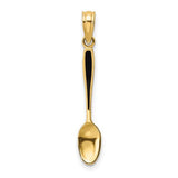 14k-3-d-w-black-enamel-table-spoon-charm-SolomonJeweler-Wichita-KS-CustomJewelry