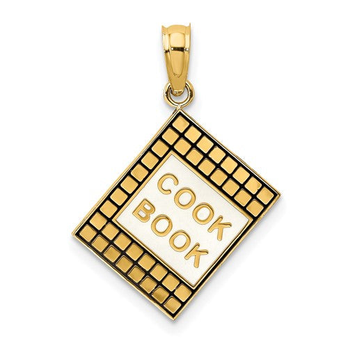 14k-w-black-enamel-3-d-cook-book-charm-SolomonJeweler-Wichita-KS-CustomJewelry