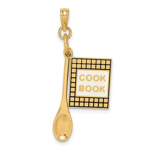 14k-3-d-cook-book-w-black-enamel-and-spoon-charm-SolomonJeweler-Wichita-KS-CustomJewelry