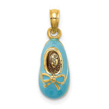 14k-3-d-w-enamel-baby-shoe-w-bow-charm-SolomonJeweler-Wichita-KS-CustomJewelry